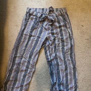 Striped Gray and White Pants